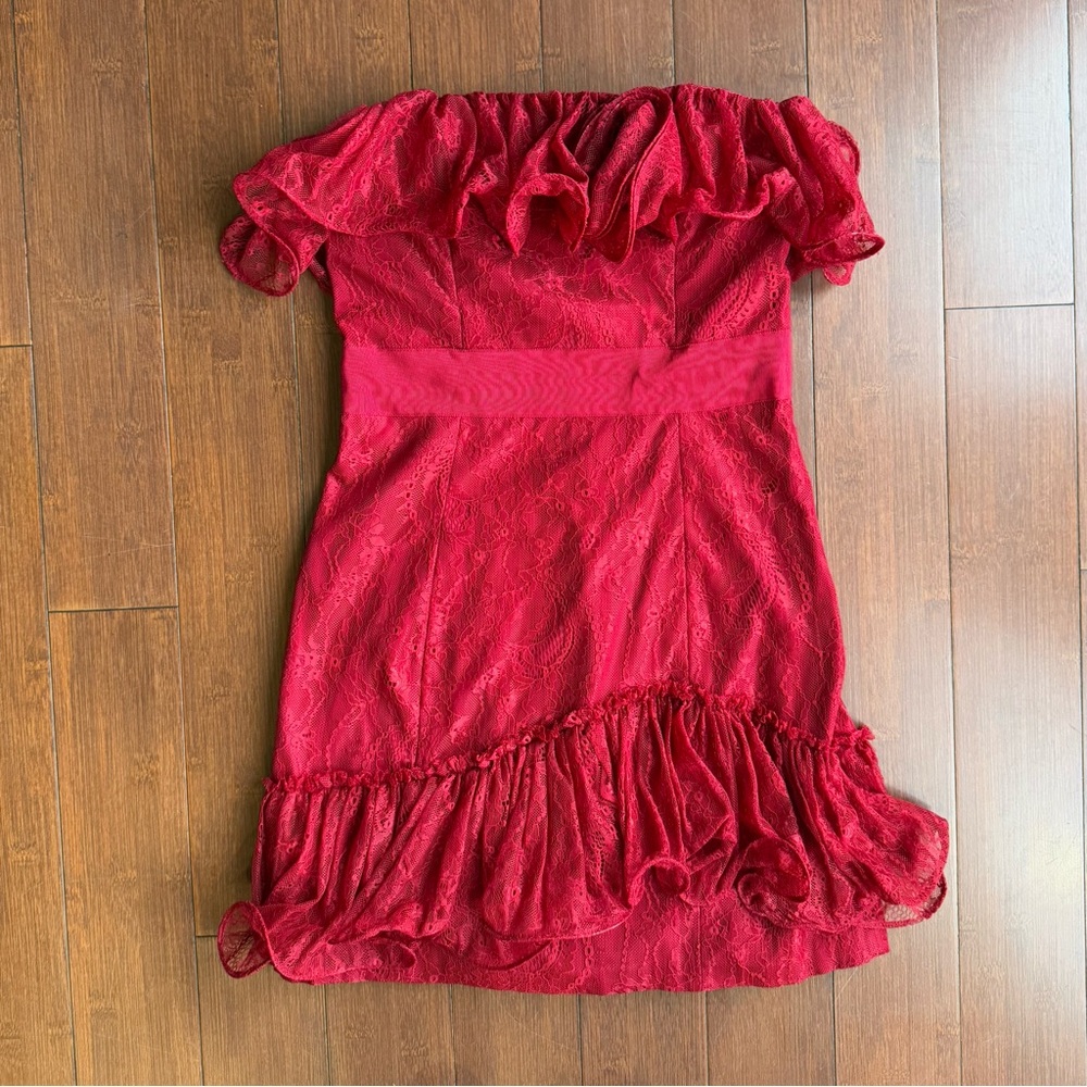 Pearl Scarlet Ruffled Dress